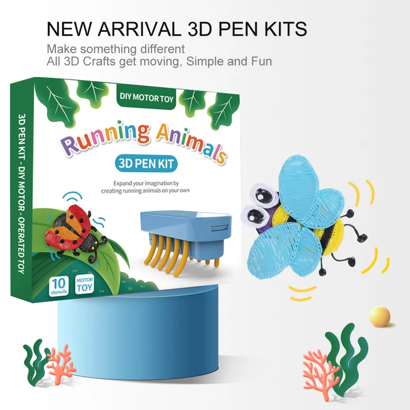 New arrival clockwork spring walking robot toy gift for kids educational DIY toy low temperature 3d pen kit