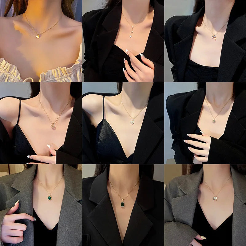 Wholesale Trend Fashionable Necklace Made in China Stainless Steel Gold Necklaces Jewelry Women Bulk Mix Lot /