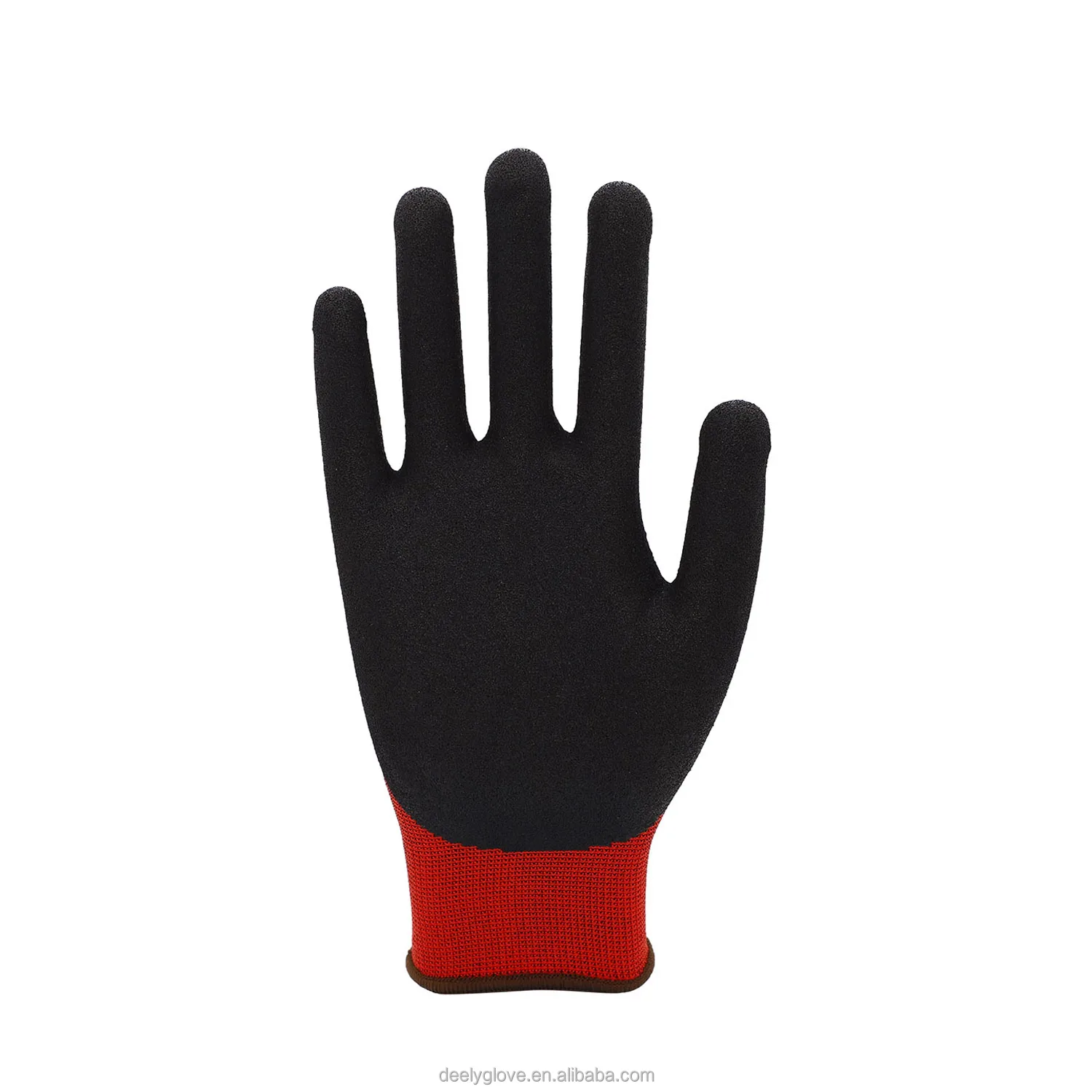 EN388 Polyester/Nylon Knitting Sandy Nitrile Coating NBR Gloves