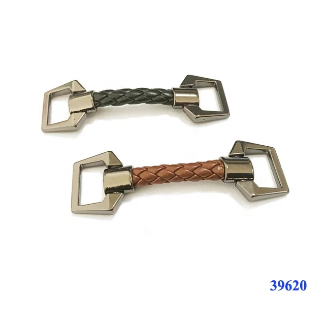 Wholesales customized men zinc alloy shoe chain buckle with rope 73 mm
