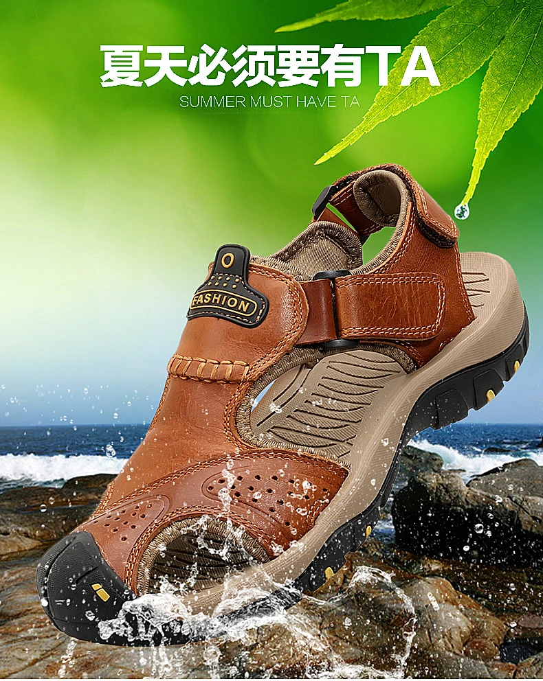 Сандалии мужские из натуральной кожи, мягкие босоножки, удобная Уличная обувь, римские сандалии, большие размеры, лето