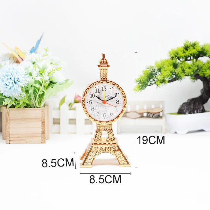 very nice eiffel tower shape clock plastic la tour eiffel table desk clock for gifts