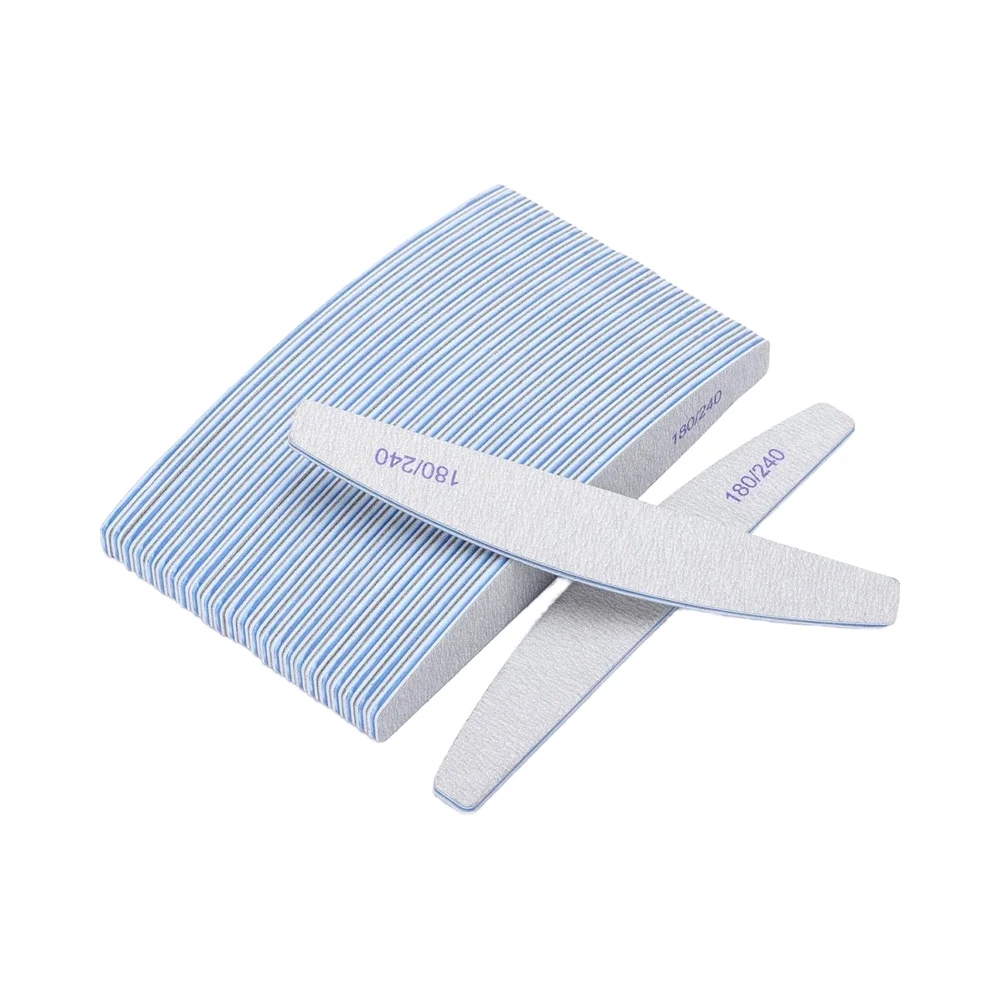 25-Piece Dual Side Nail File Set 180/240 Grit Natural Fingernail Emery Boards with EVA Sponge Material for Polish Application