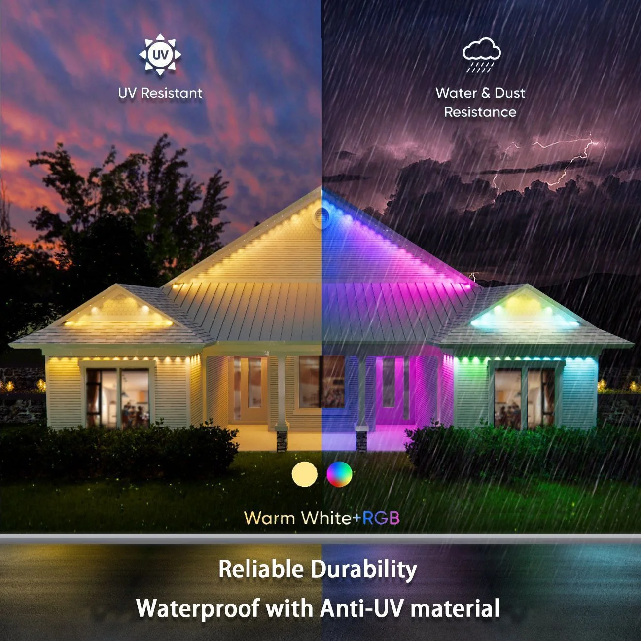2024 Pixel Lights Christmas Colorful House Eaves Light Decorative Lamp House Eaves Light
