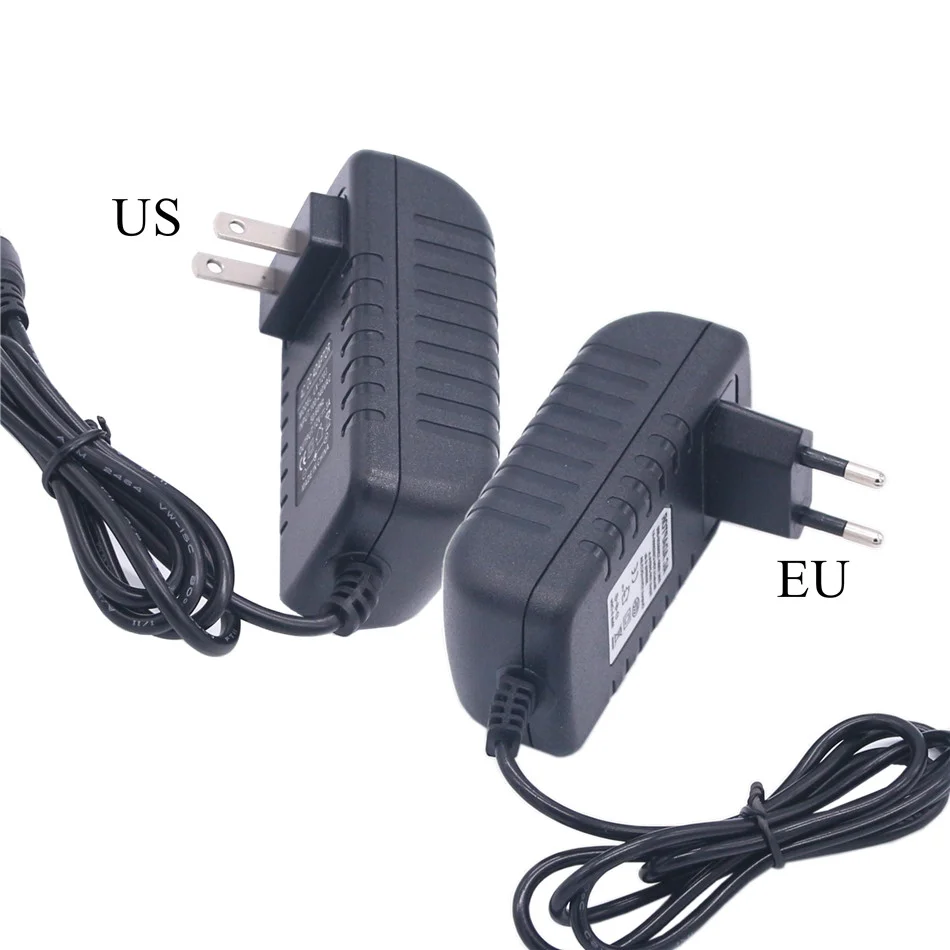 EU/US/UK/AU Plug Adapter AC 100-240V To DC 12V 2A 2000mA Power Supply 5.5mm x 2.1-2.5mm For CCTV led
