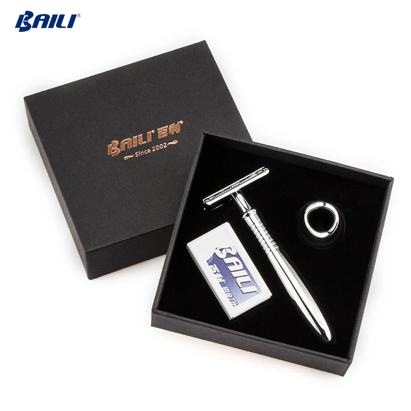 Высокое качество Безопасный Набор для бритья с щетиной бороды бритвенная щетка с одним лезвием черная бритва