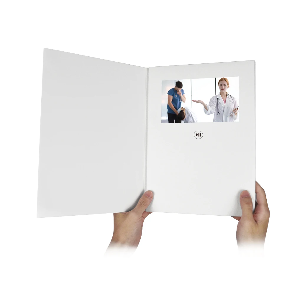 ЖК цифровой экран поздравительная открытка видеопамять брошюра 7 дюймов HD для свадебных приглашений