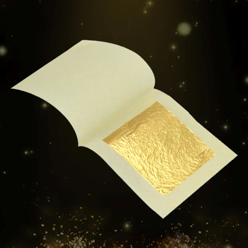 Wholesale 4.3*4.3cm 24K Edible Gold Leaf Sheet For food,Cakes,chocolate,and dessert Decoration