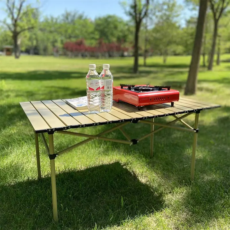 Wholesale Custom Logo Iron Camping Dining Grill Folding Table Portable Egg Roll Table Picnic Outdoor Folding Camping Table