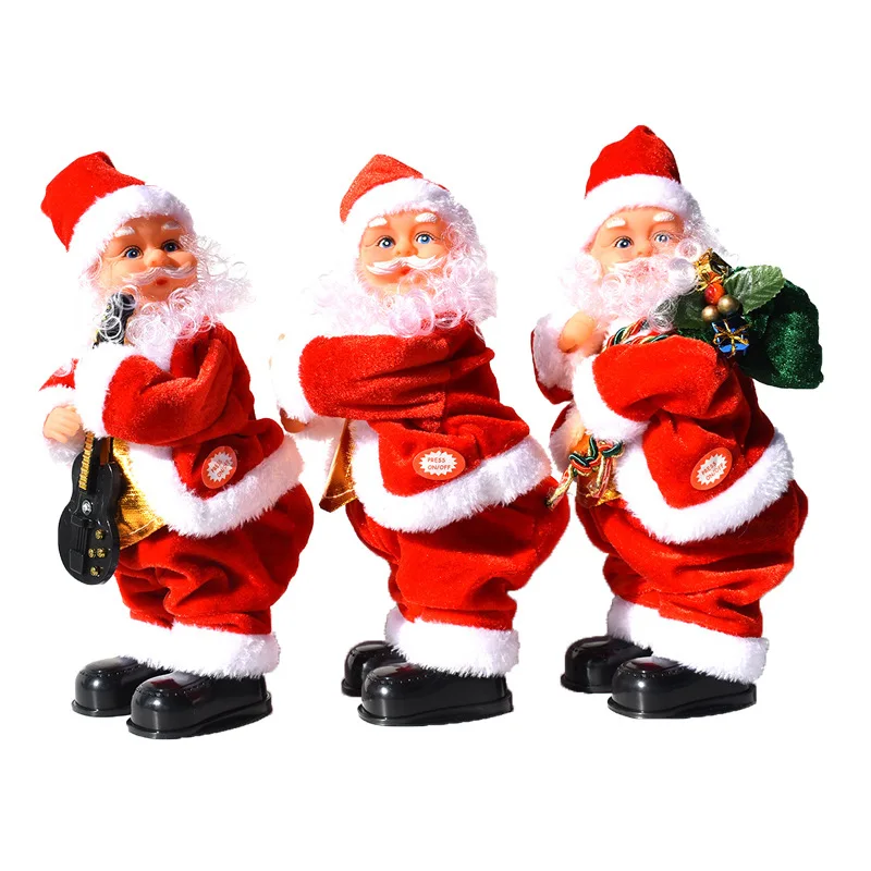 Christmas soft plush Toys Electric Santa Claus Musical Instruments Christmas Singing Dancing Santa Claus