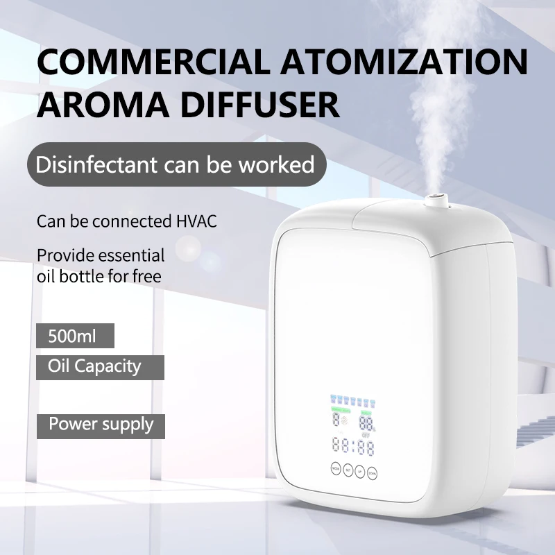 500ML Large Capacity Hvac Scent Diffuser System White Aroma Diffuser Oil New Use Pure Essential Oil Diffuser for Hotel
