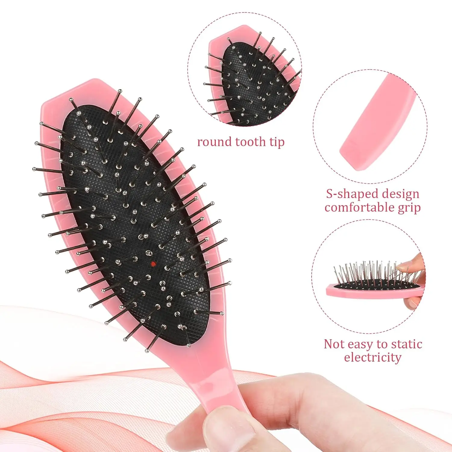 Wholesale promotion factory metal Hair Brush Extension Brushes Wigs And Human Hair Stainless Steel Pin Wire Airbag Brush