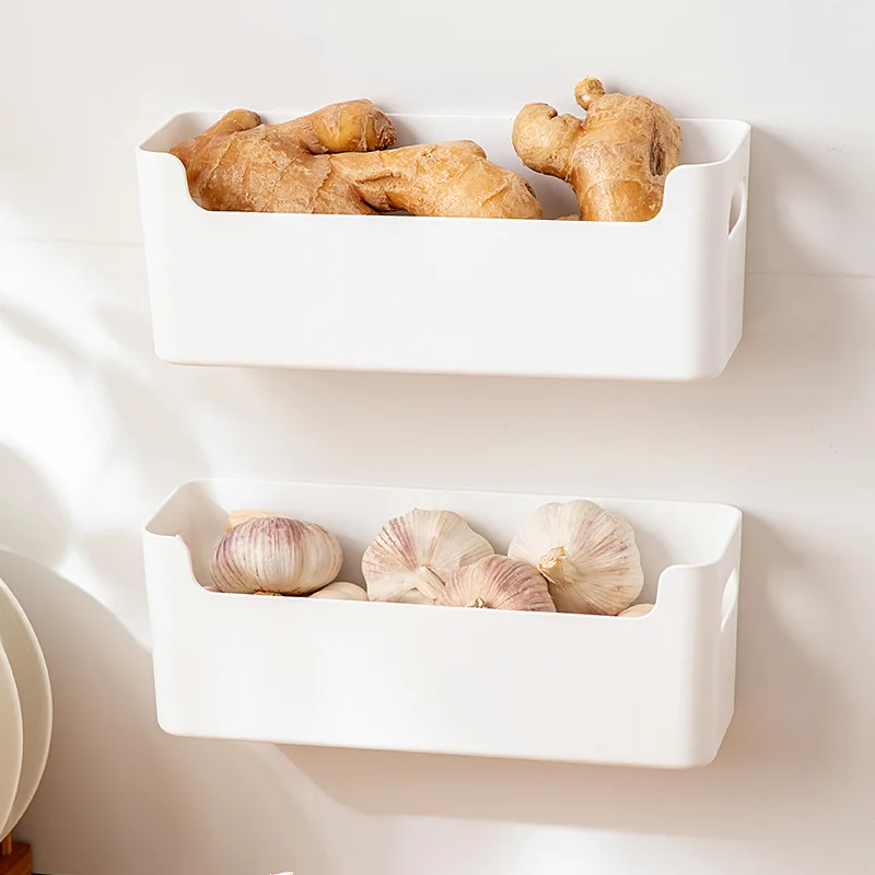 Hot Selling Plastic White Kitchen Desktop Pantry Bin Storage Organizer for Home plastic stackable storage box with handle