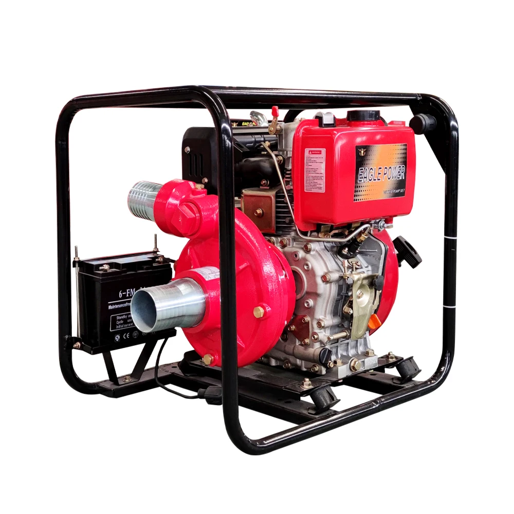 High Quality Cast Iron Diesel High Pressure Water Pump 3' Agricultural Machinery Tools Electric Start Quality Assured