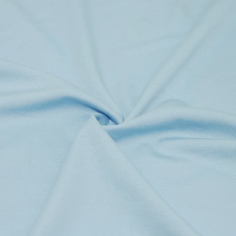 
Wholesale Teal Color Single Jersey Fabric Solid Color Eco Viscose Nylon Spandex Fabric 160GSM 