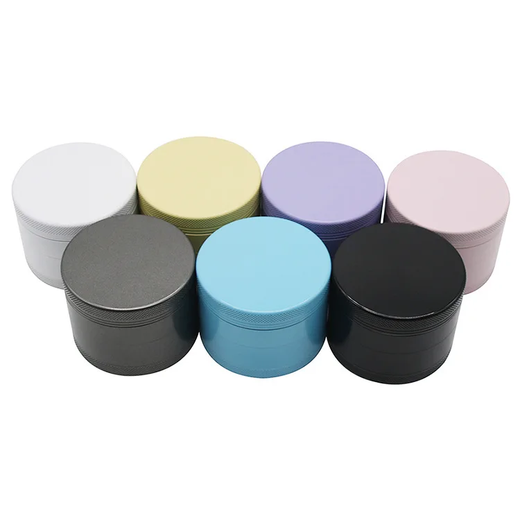 
Custom logo wholesale colorful tobacco grinder 63mm 4 layers ceramic herb grinder weed 
