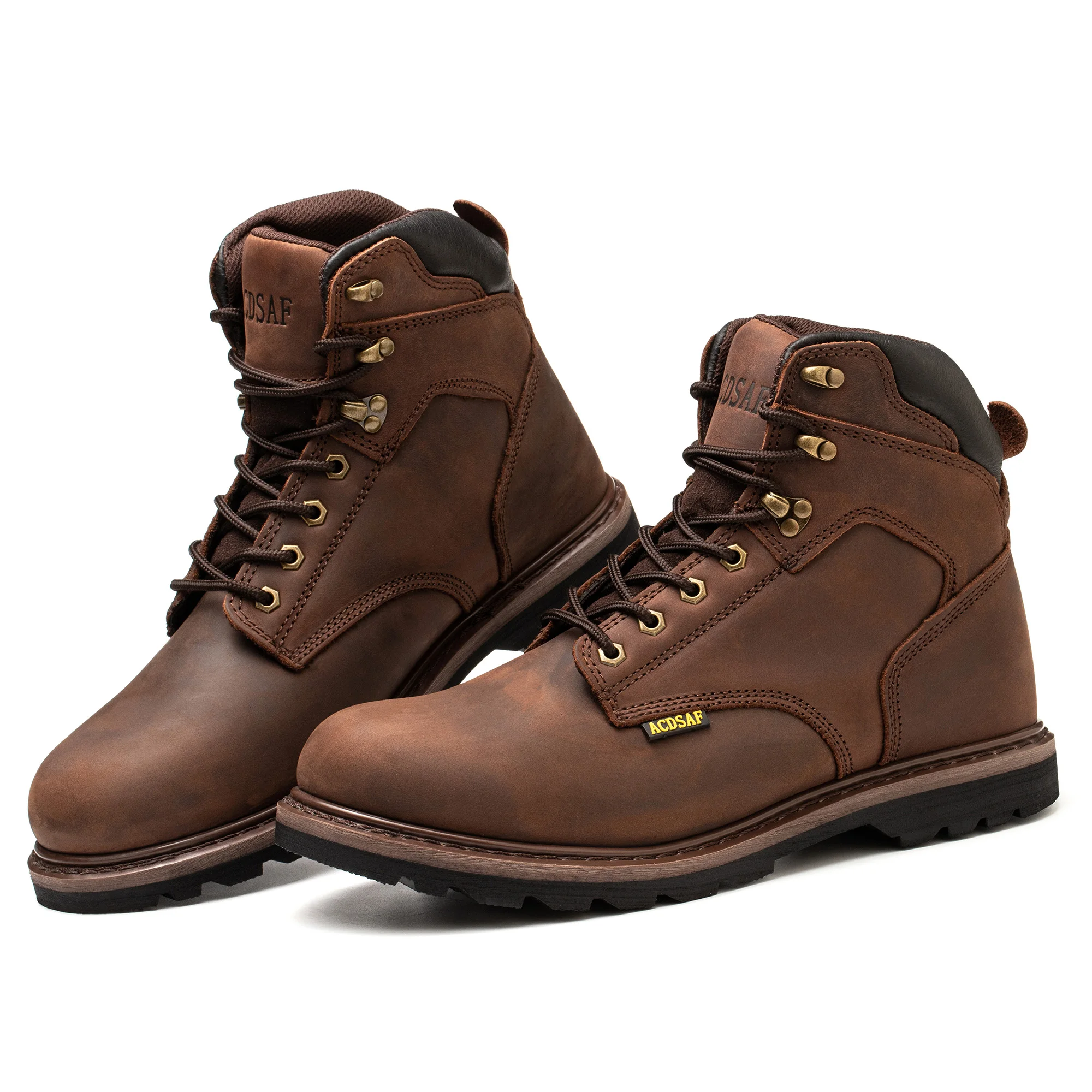 Top Layer Of Genuine Leather High Quality For Engineers Dark Brown Work Boots For Men