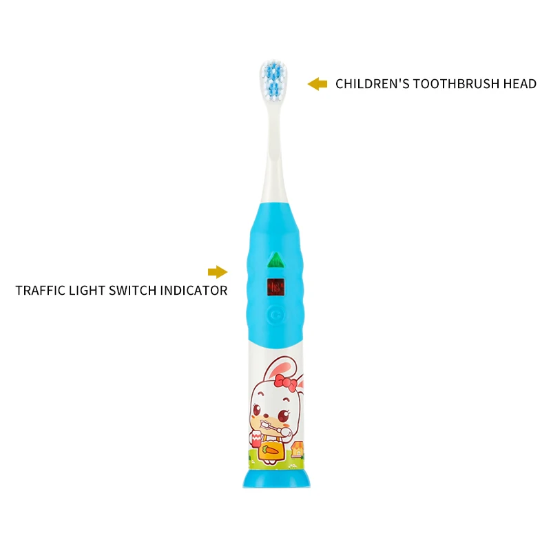 High Quality Cartoon Oral Care Soft Round Head Sonic Kid Rotary Electric Toothbrush With Led