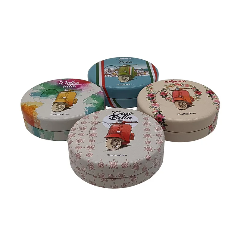 Manufacturer custom wholesale tinplate mint candy sealed iron box lid can be rotated candy packaging tin boxes