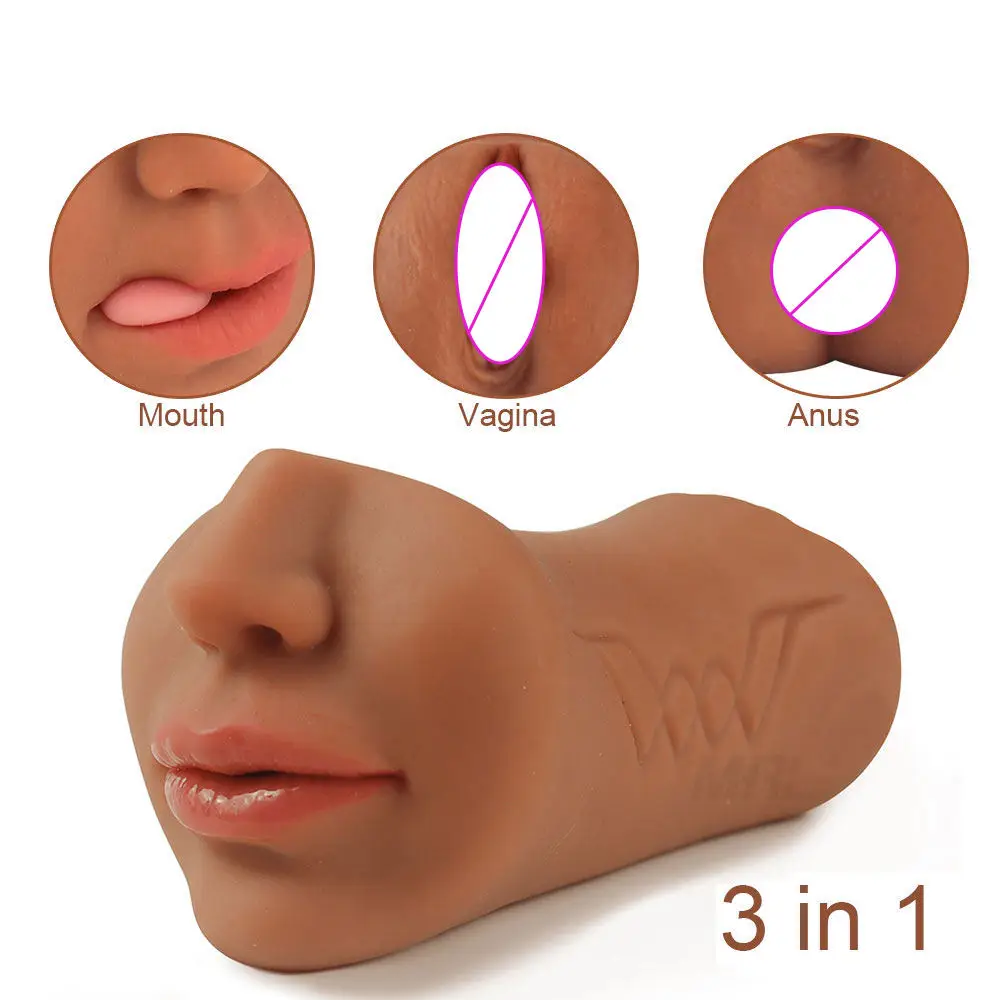 3 in 1 Pockets Pussy Toys for Men Sex Realistic Oral Vaginal Anal Adult Sax Toys for Man Masturbators Cup Aircraft Cup