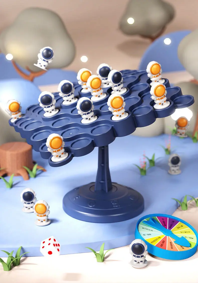 Wholesale Frog Balance Tree Board Toy With Spaceman Astronaut Balanced Counting Stackable Game Storage Bag for Children