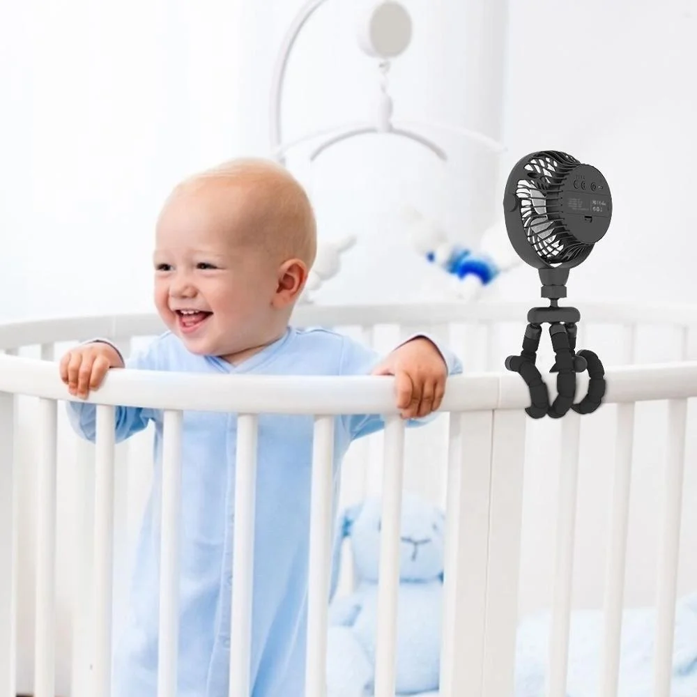 2022 Chinese New Rechargeable Octopus Battery Standing Usb Air Cooling Oem Folding Micro Chargeable Desk Mini Fan For Home Room