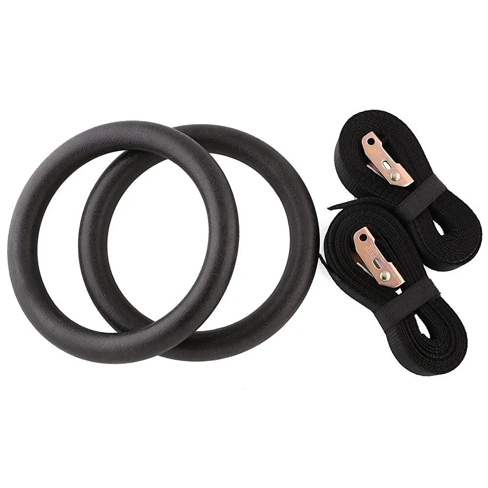 2021 Hot Selling Workout Training Gym Equipment ABS Gym Rings With Straps Suspension Gymnastic Ring Gymnastic Suspension Trainer