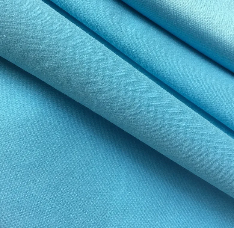 100% recycled RPET blue satin weave microfiber brushed peach skin 140GSM fabric wide width fabric plastic pet for drawstring bag