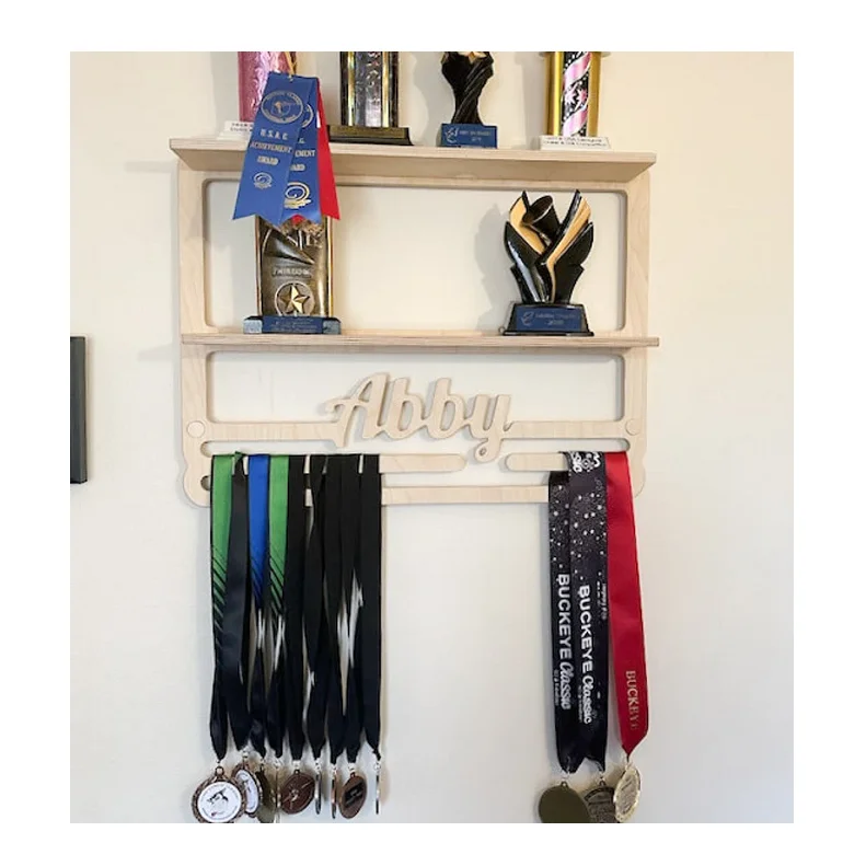 Trophy shelf Personalized Medal Display Personalized Name Medal Holder Trophy Display Custom Medal Holder