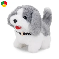 QS Wholesale Gift Toy Educational Cute Wag Tail Interactive Soft Stuffed Animal Walking Electric Plush Pet Dog Toys For Kids