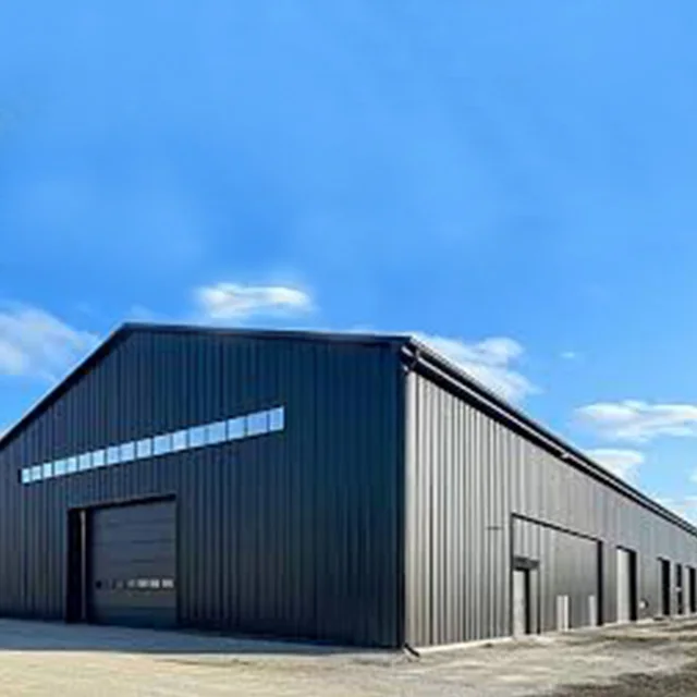 Blue gray white prefab workshop building prefab steel structure office building steel fabricated building light steel structures