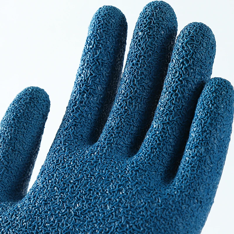 Top Quality Cotton Knitted Gloves Latex Crinkle Hand Gloves With Latex Coated
