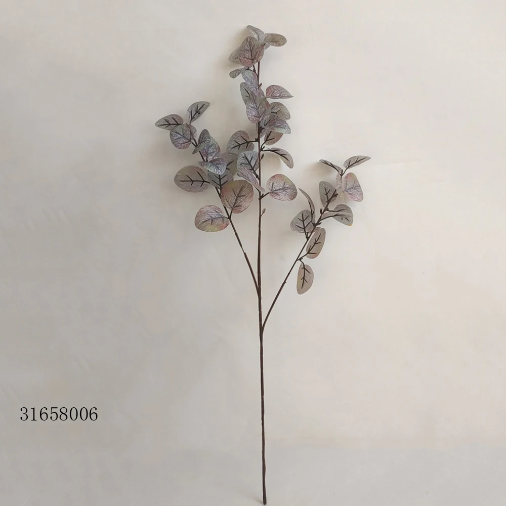 Factory Popular Selling 3D Digital Printing Artificial Fabric Eucalyptus Branch for Wedding Party Indoor Outdoor Home Decoration