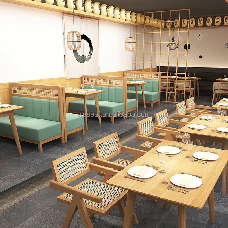Foshan Factory Green Wooden Coffee Table and End Table Set Modern Style Rattan Sofa Furniture for Dining & Restaurant Use