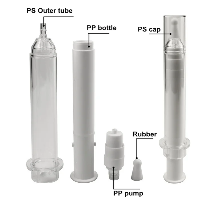 airless syringe 5 ml 10ml 20ml eye syringes cream syringes liquid bottle