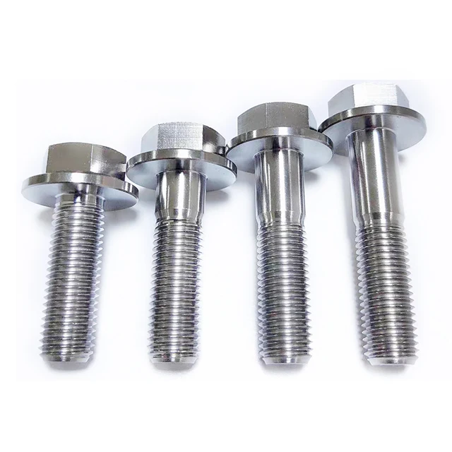 Titanium Gr2 Gr5 Ti6AL4V Hex Head Flanged Titanium Screws Bolts with Nuts
