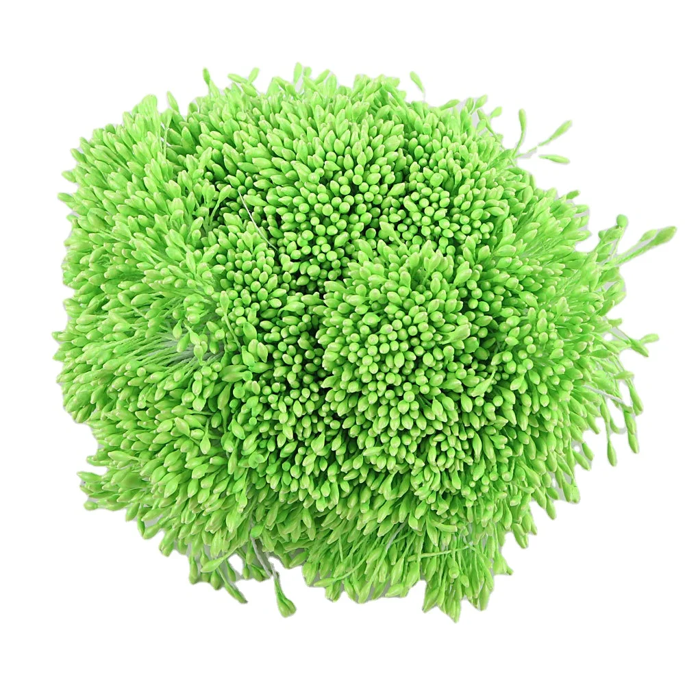 576pcs 1mm Gypsum and Cotton Cord Double Heads Stamen Pistil Cake Decorative Artificial Pearl Flower Stamen