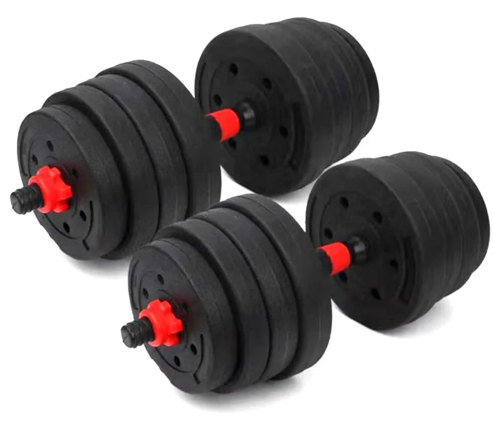 10kg Custom Logo Rubber Coated Cement Of Weight Lifting Dumbbell Gym Home Use Adjustable Detachable Dumbbells Barbells Sets
