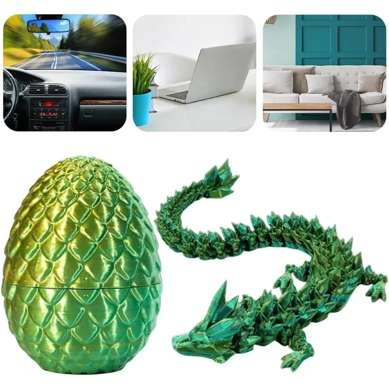 3D Printed Crystal Dragons Egg Full Body Joints That Can Move Dragons Spinner Articulated Toy Decompression Creative Toys