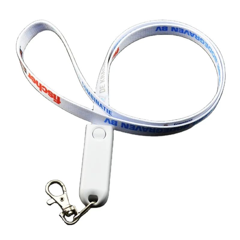 Customize logo Lanyard cable 3 in 1 USB data cable charger 85cm lanyard data charging cable type c