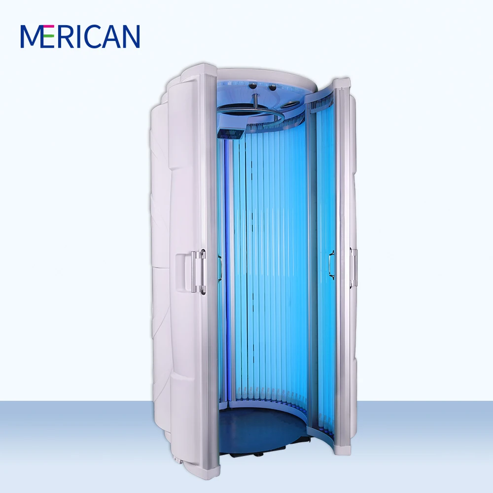 Wholesale Beauty Salon Equipment Solarium For Whole Body Tanning With 48 Solarium Lamps/Standing Tanning beds