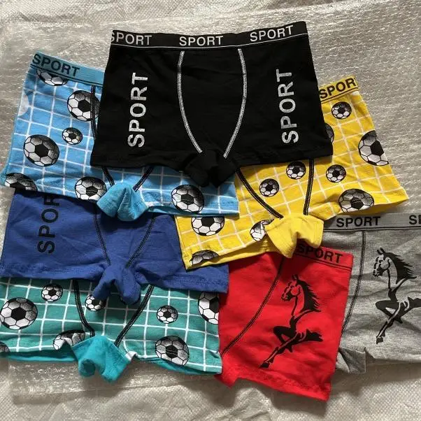 2024 Newest Boys Cotton Classic Printed Mixed Color Boxer Briefs Student Underwear 1093