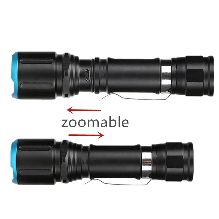 Ultra Bright Zoomable Small Blacklight Torche USB Rechargeable XML T6 LED Novel Geepas Tactical Torch Flashlight