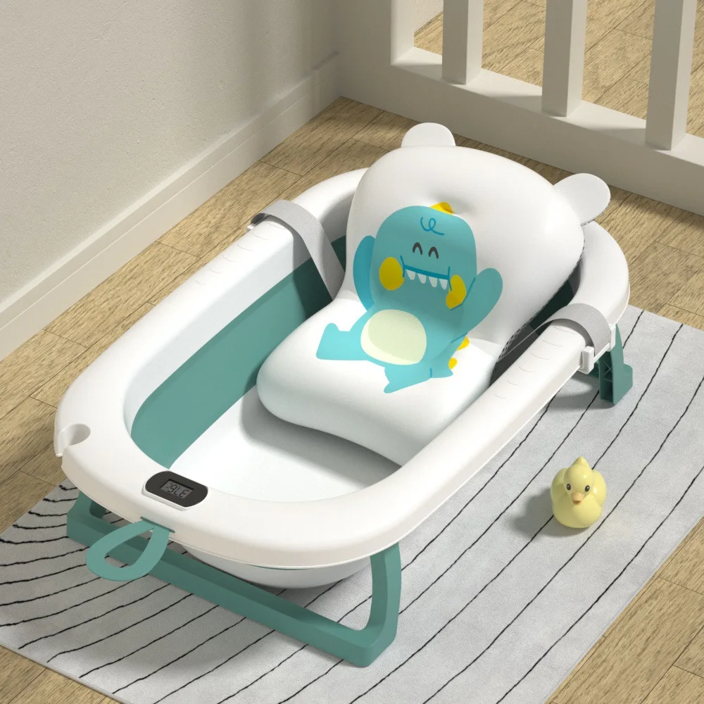 Cute Portable Small Size Shower Bathroom Soft Foldable Bathing Plastic Baby Bath Tub Set Child Children Bathtub