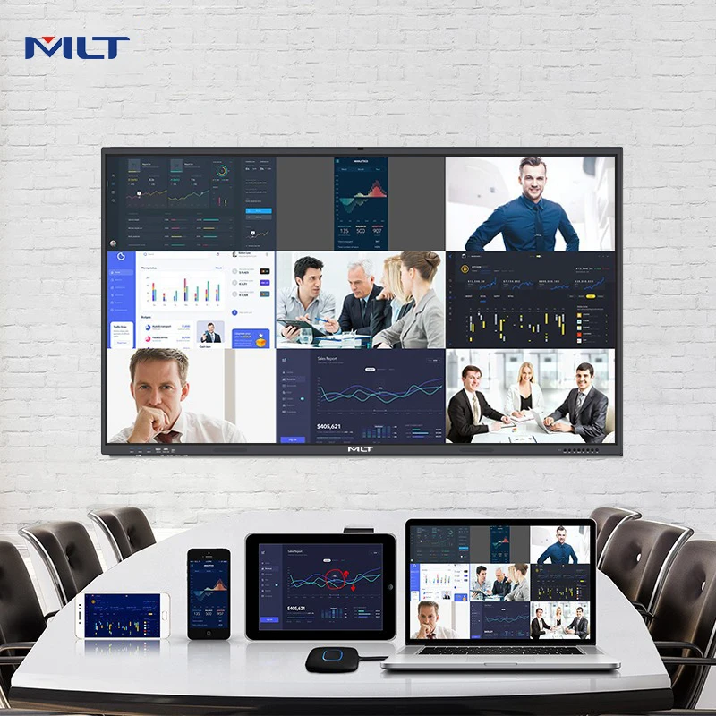 Pen Touch Movable OPS Finger Multi Touch Screen Smart Board LCD 4K Display USB Digital Interactive Whiteboard With Projector