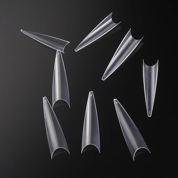 Wholesale Nail Tips For Acrylic False Clear Nail Tips Refill Size 456 789 C Curve Gel Stiletto Nail Tips Artificial Fingernail