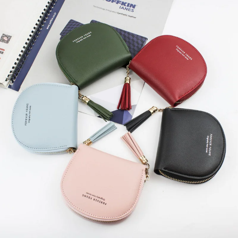 Индивидуальный кошелек для мелочи легкий роскошный минималистичный из искусственной кожи с кисточкой