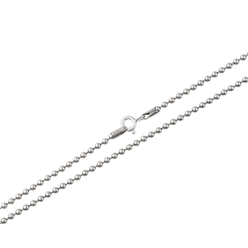 Authentic silver chain S925 Sterling Silver Chain Jewelry 2mm fashion retro Thai silver bead chain necklace for women