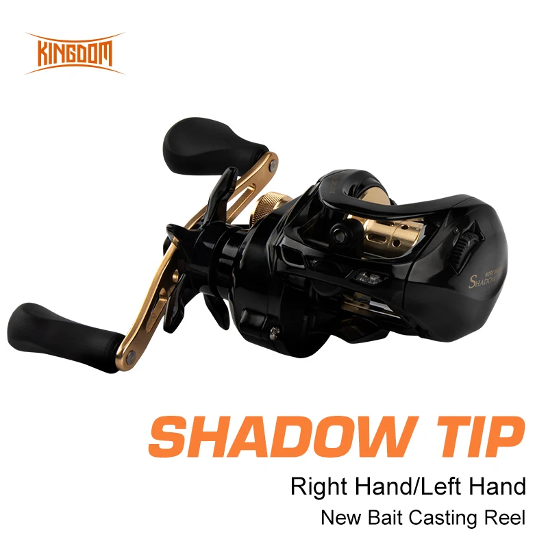 SHADOW TIP 9+1BB Fishing Reel Gold and Red Color 5kg Braking Power 8.0:1 Gear Ratio 205g Light Weight Bait Casting Fishing Reels