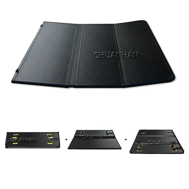 aluminum Hard tri folding pickup tonneau cover for ford ranger 2023 ISUZU Dmax Hilux Revo mazda bt50